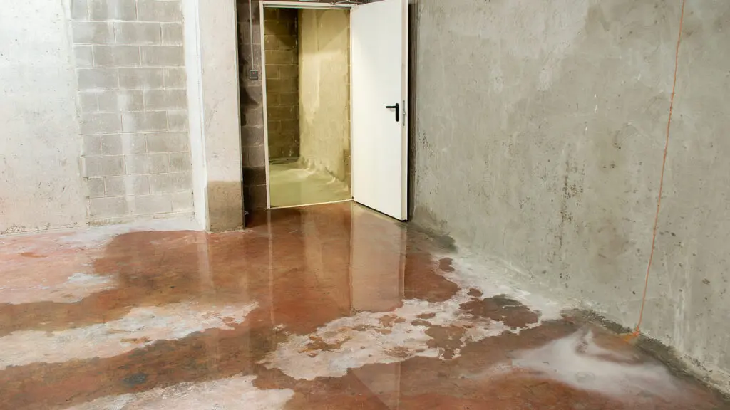 A water-damaged room